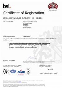 BSI 14001 Certificate